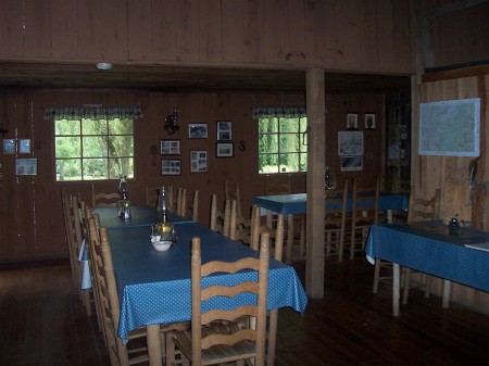 dining room at charit creek lodge