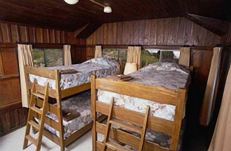 interior of one of the small cabins at Phantom Ranch